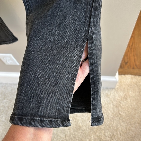 H&M Black Straight Leg Split Hem Jeans Size 10 - Picture 4 of 8